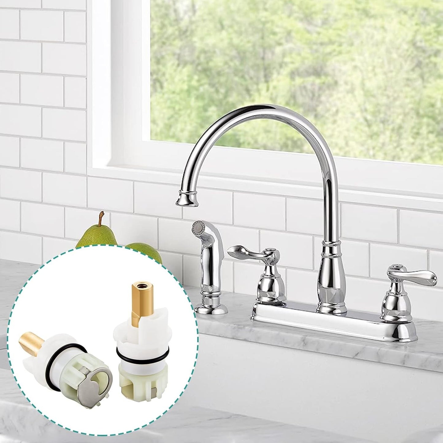 RP25513 Faucet Stem Assembly Replacement Kit for Two Handle Faucet Repair Kit wi