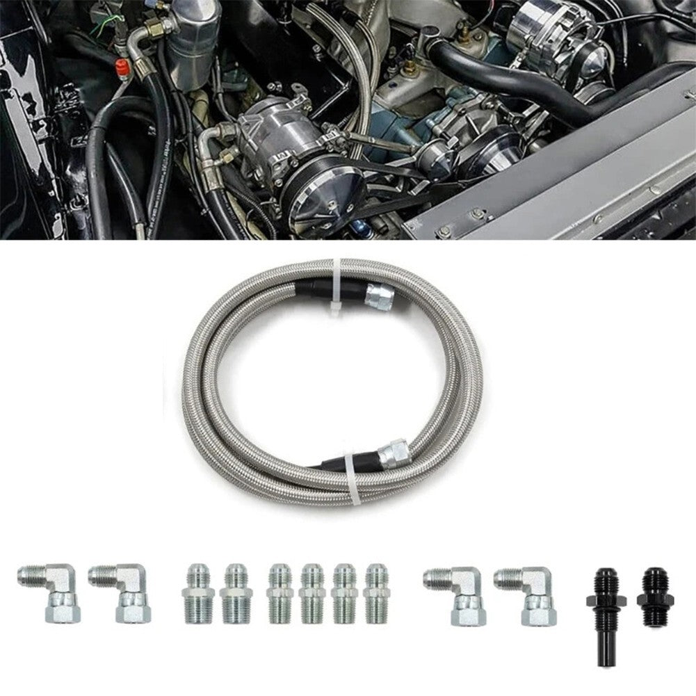 Stainless Steel Flexible Transmission Cooler Lines Kit 6AN for 4L60E 4L80E