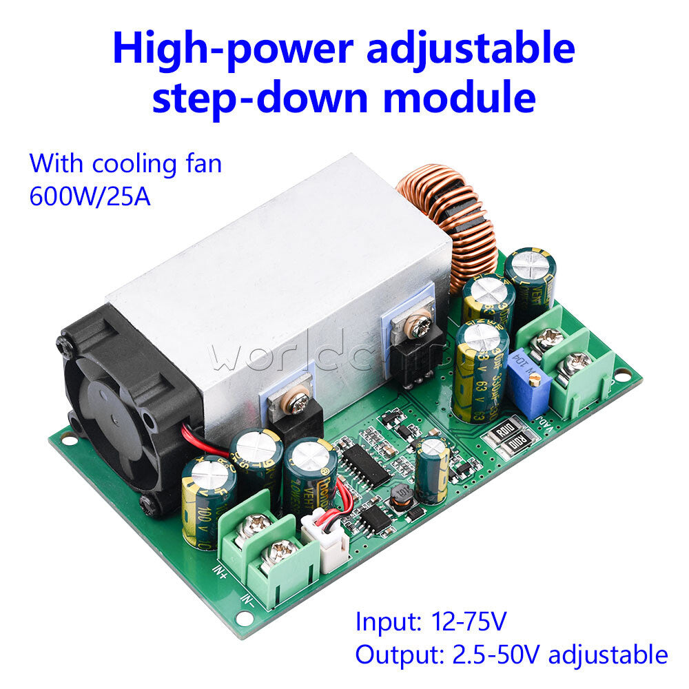 1-10PCS 600W Adjustable Step-down Buck Converter Module DC12V-75V to DC5/24/48V