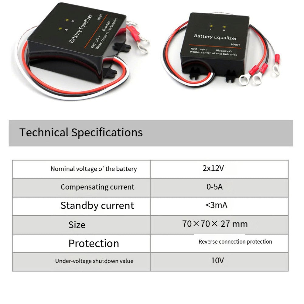 Battery Active Cell Balancer 24V with For 2x12V Cell Equalizer Voltage Control