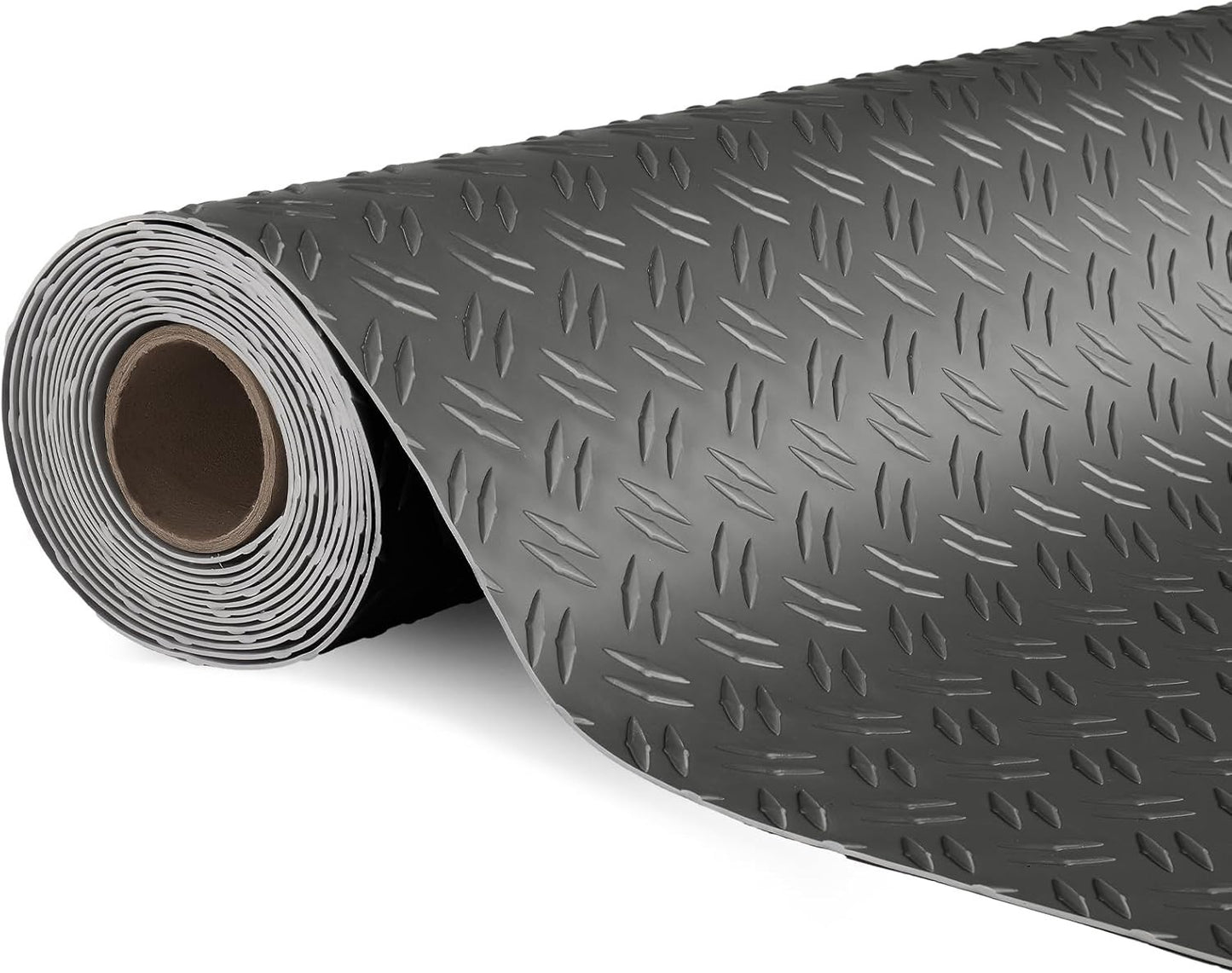 7.5x17 FT Garage Floor Mat, Double Diamond Plate PVC, Thickened