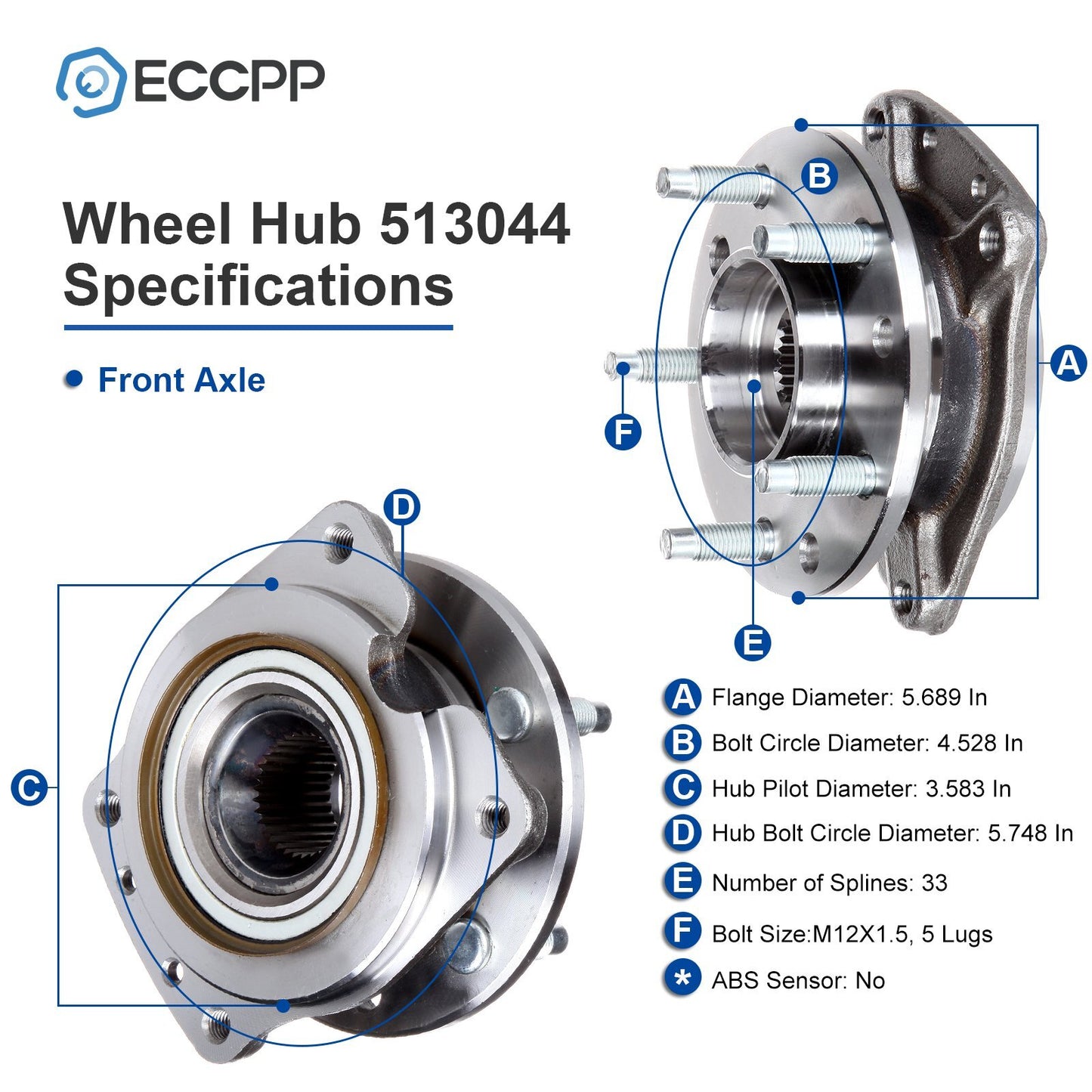 2P Wheel Hub Bearings Front FWD For Chevy Lumina 1990-2001 Buick Regal 1988-1996