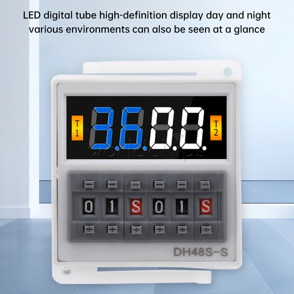 DH48S-S 0.1s-99h AC/DC12V 24V AC220V Cycle Timer Time Switch Relay With Base