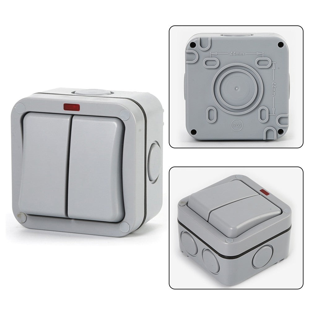 Outdoor Switch 2-Gang Weatherproof 20A 44mm IP66 Outdoor Switch Switch