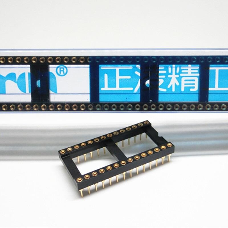 10pcs  Nextron 28-pin Wide Body 28P DIP-28 Round Hole IC Socket 28 Position