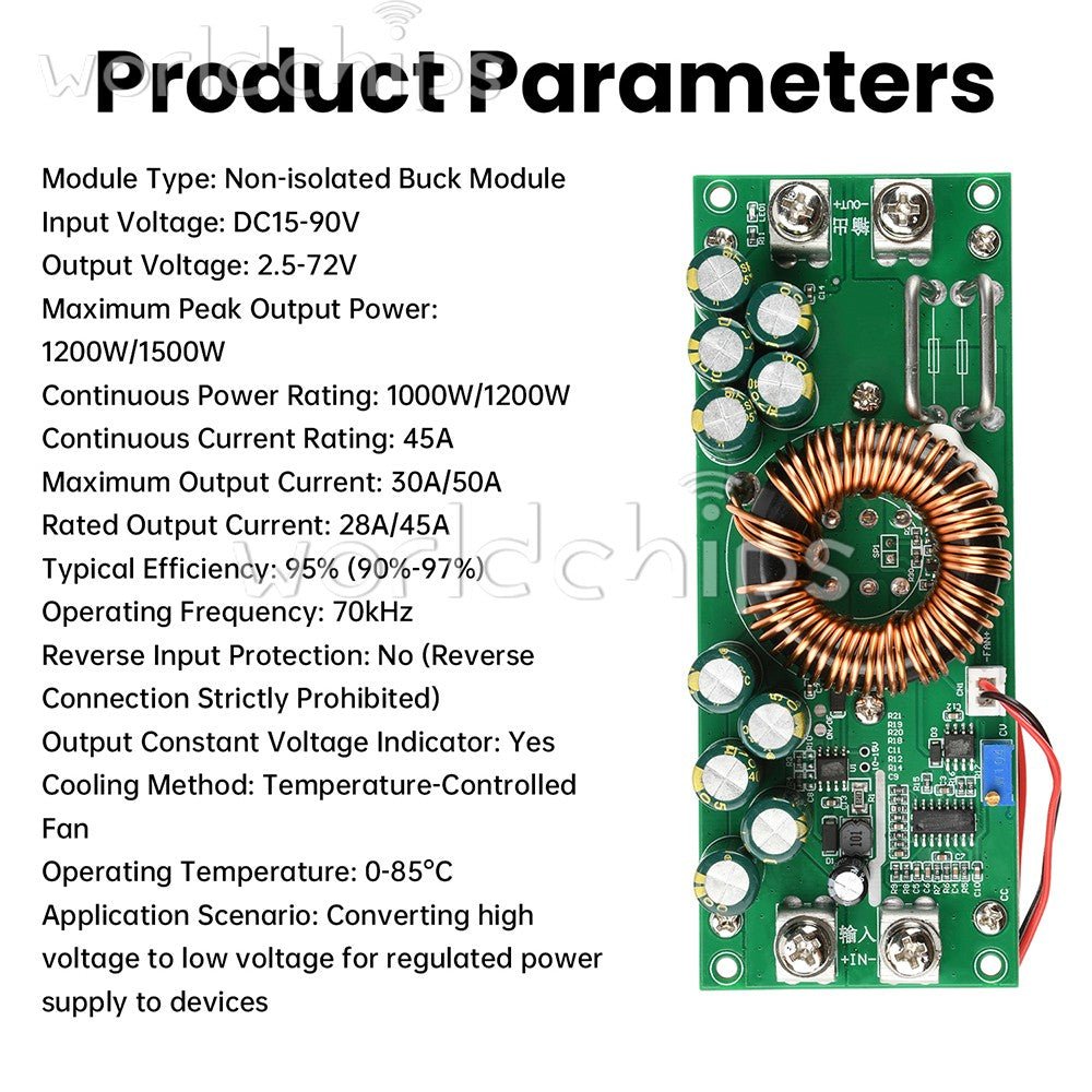 1500W Synchronous Rectification High-power Step-down adjustable Power Module
