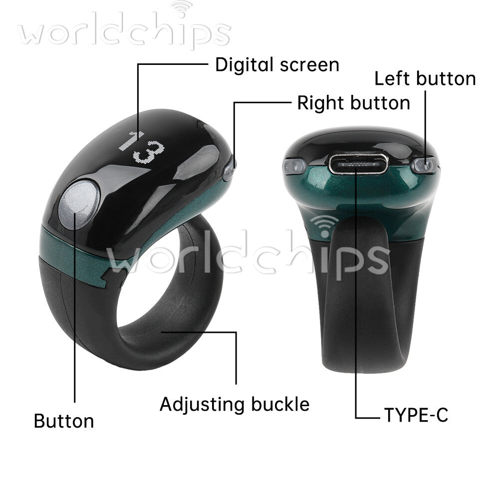Digital Finger Tally Counter Ring Counting Multi-Channel Counter w/ self-locking