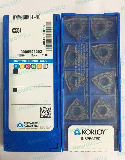 10Pieces/Box WNMG080404-VQ CX354 KORLOY Carbide Inserts Turning Blade