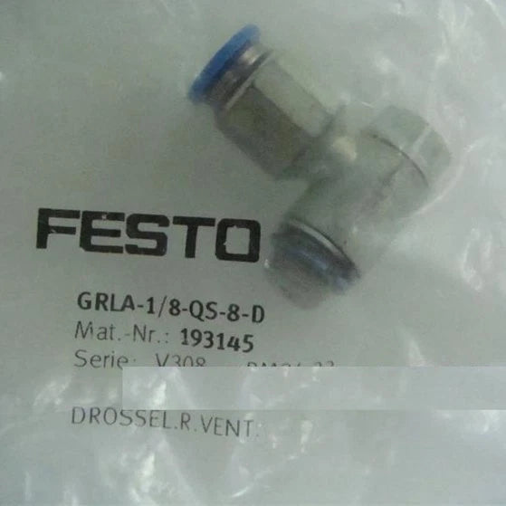 one  FESTO One-way throttle valve GRLA-1/8-QS-8-D Fast Shipping #P