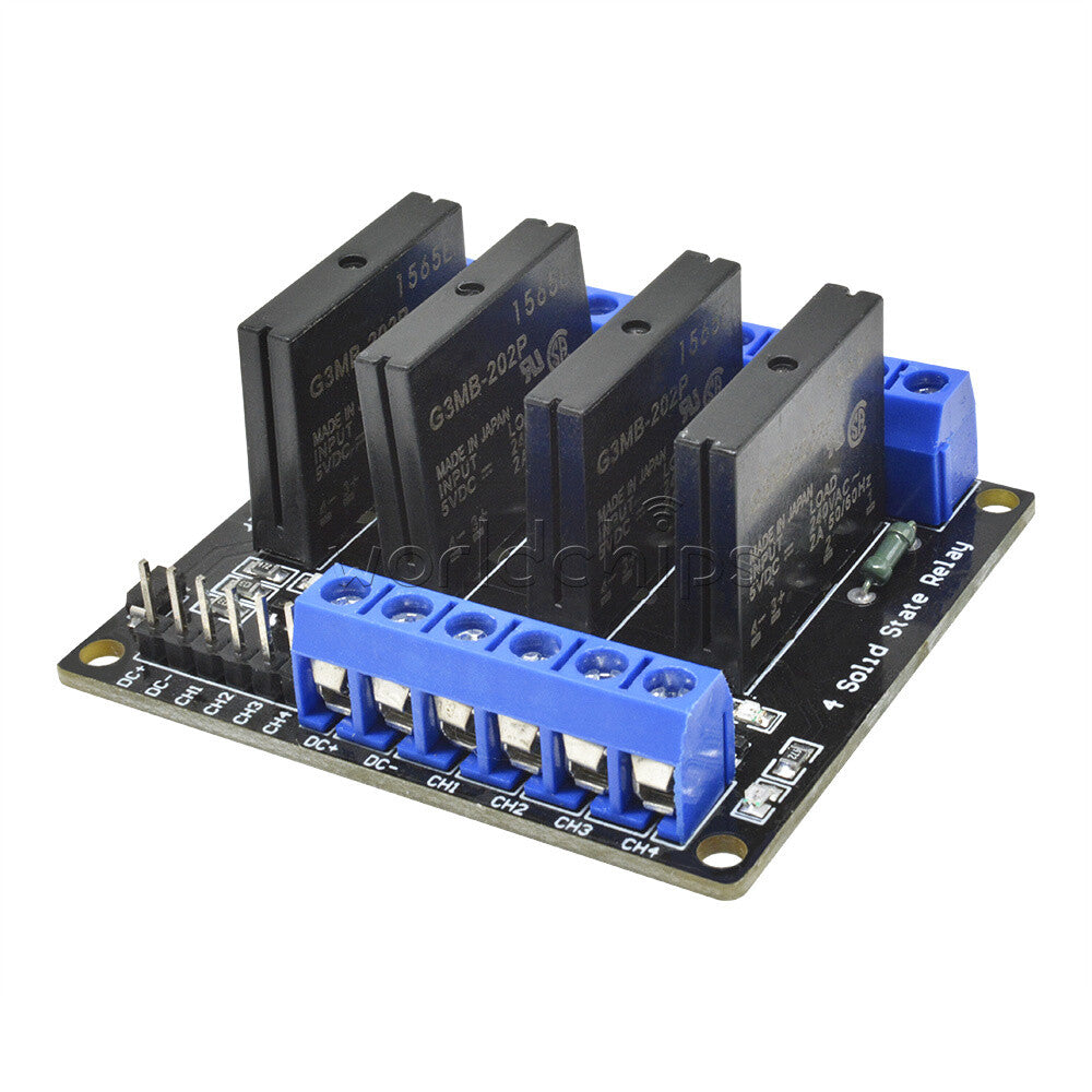 2PCS 5V 4 Channel OMRON SSR G3MB-202P Solid State Relay Module w/ Resistive Fuse