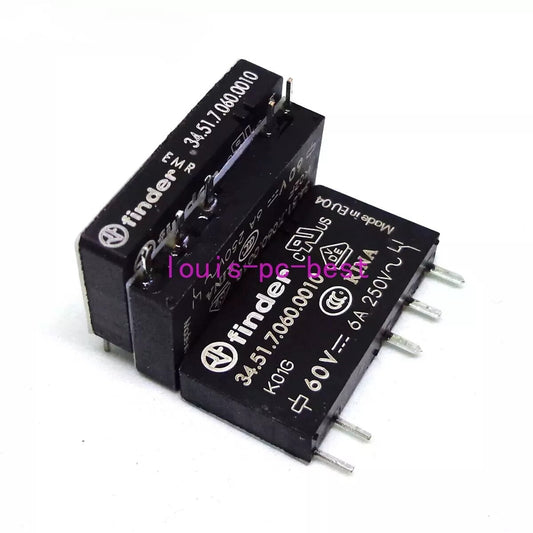 QTY:1  FIT FOR finder Relay 34.51.7.060.0010 60VDC 6A