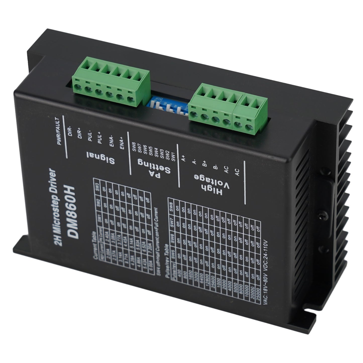 DM860H Digital Stepper Motor Driver with Cooling Fan Up to 128 Subdivisions
