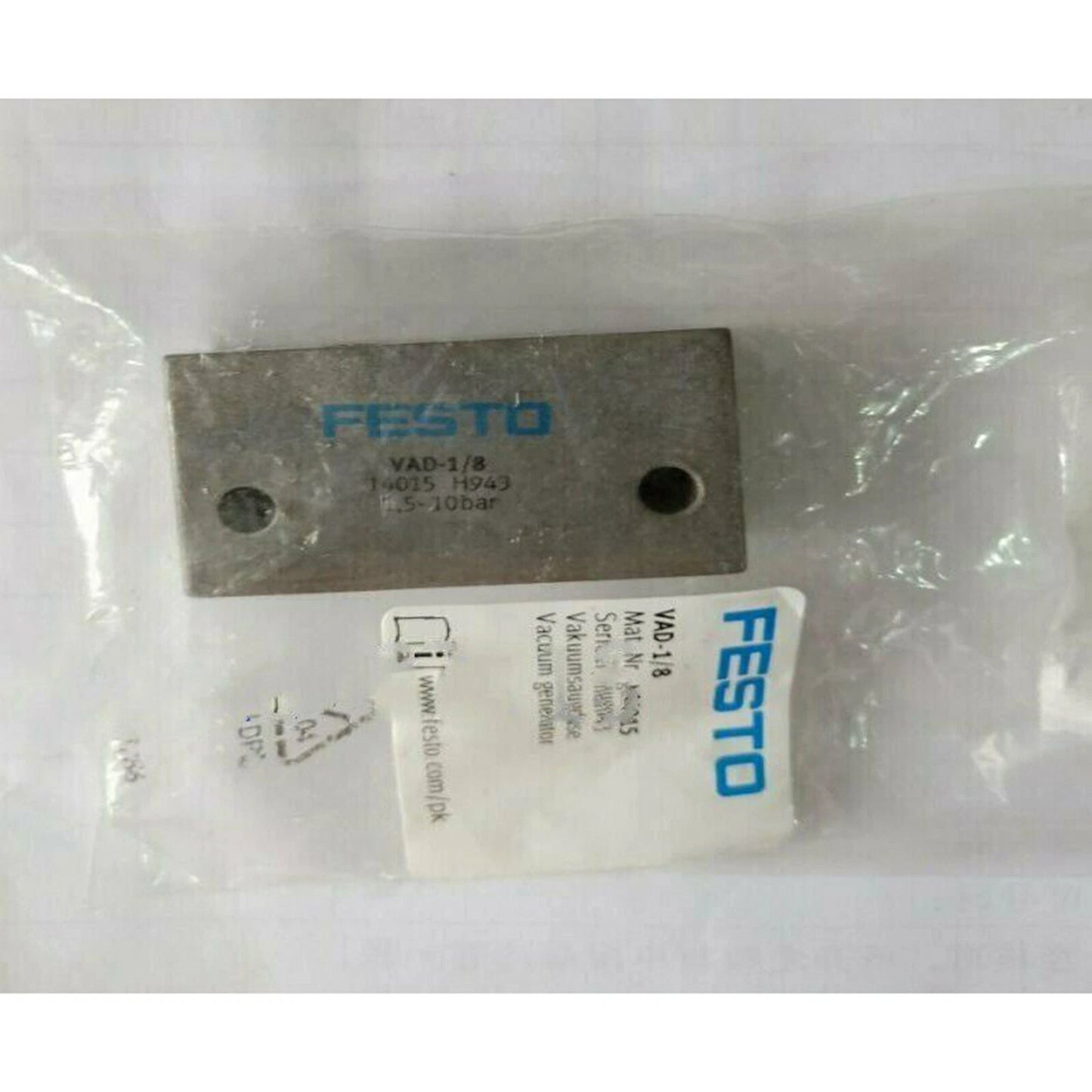 one  Festo VAD-1/8 14015 Vacuum Generator valve Quality assurance #P