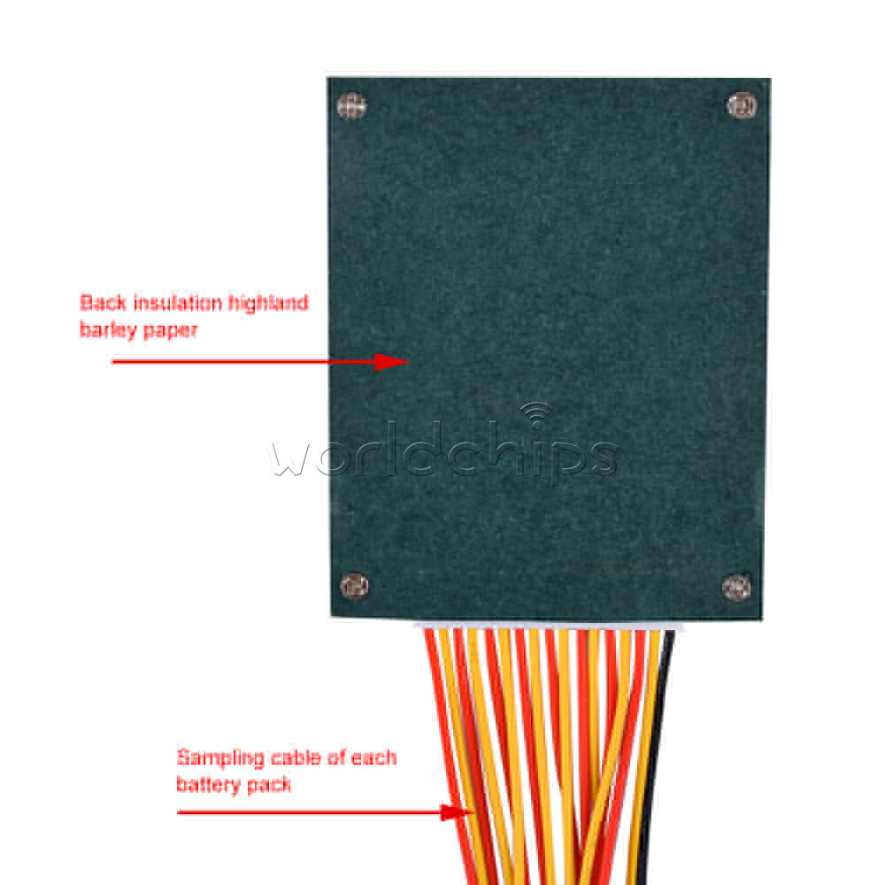 16S 60V 50A Same-port Battery Protection Board With Temperature Control Cable