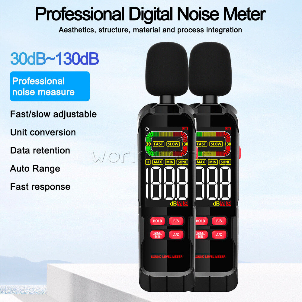 Sound Level Meter Digital LCD Display Noise Tester Measurement 30-130DB Decibel