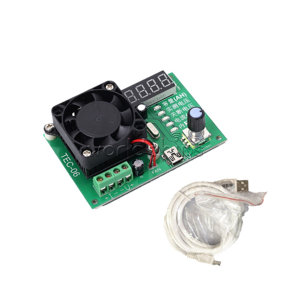 TEC-06 Mobile LED Battery Capacity Detector Tester 16W Electronic Load Cable