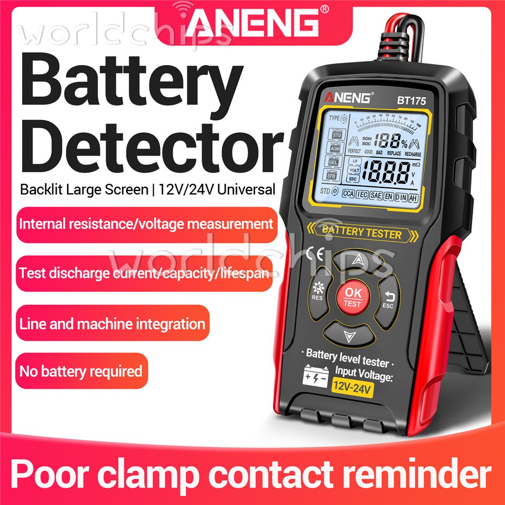 ANENG 12V24V Car Lead-Acid Battery Tester Charging Circuit Loads Diagnostic Tool