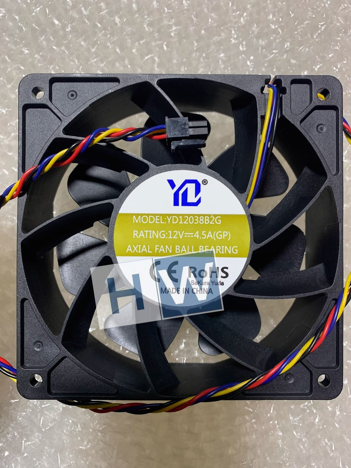 1PC YD YD12038B2G 12V 4.5A 120*38mm 12CM Heat Dissipation Fan 4-wire