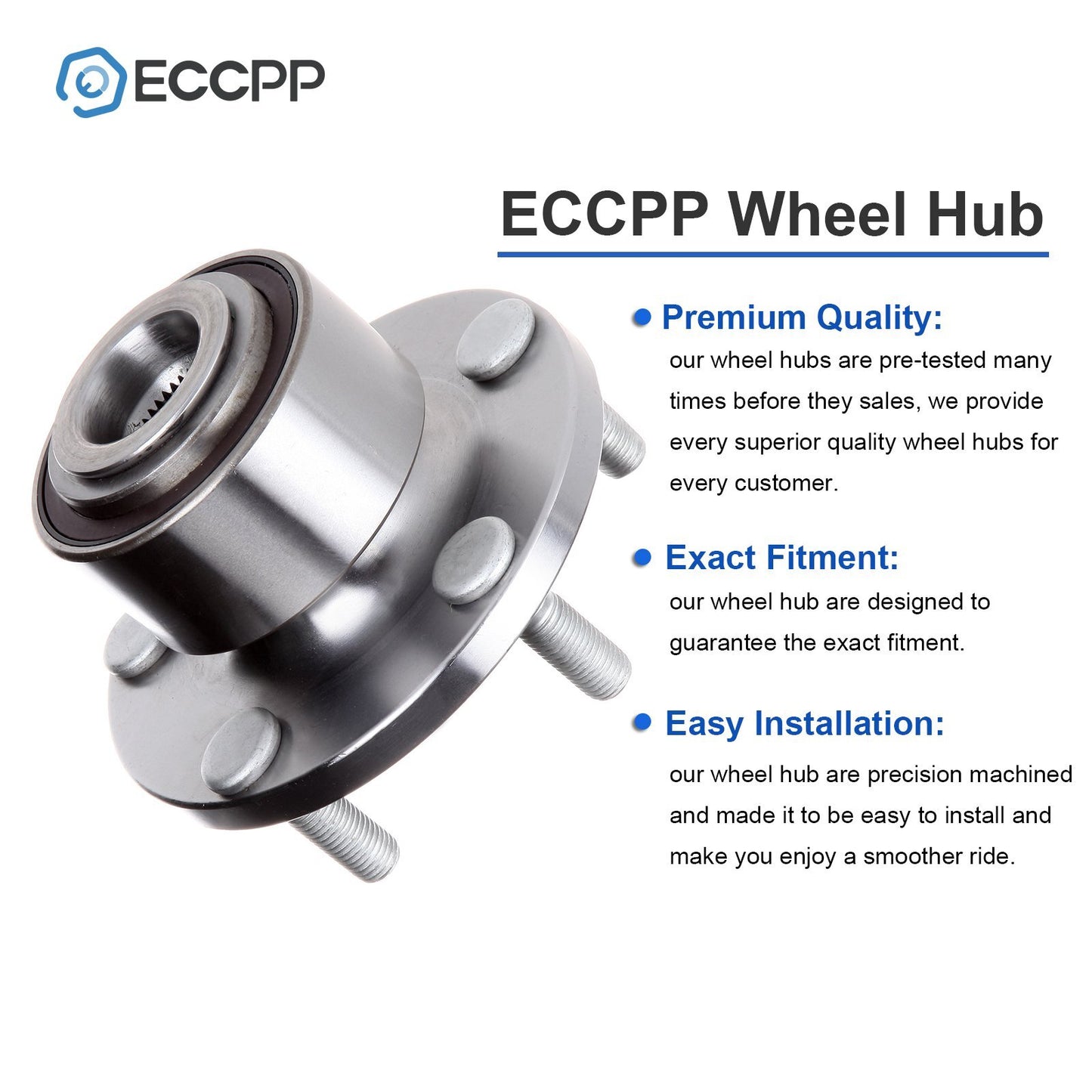 1Pc Wheel Hub Bearing Front For 2007-2013 Volvo C30 C70 2005-2011 S40 V50 5 Lug