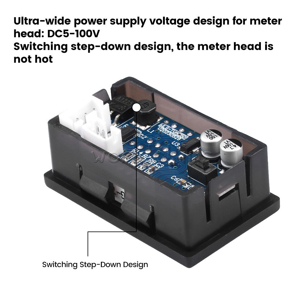 Hall Ammeter Voltmeter DC0-300V 0-400A Isolated Digital Current Voltage Meter