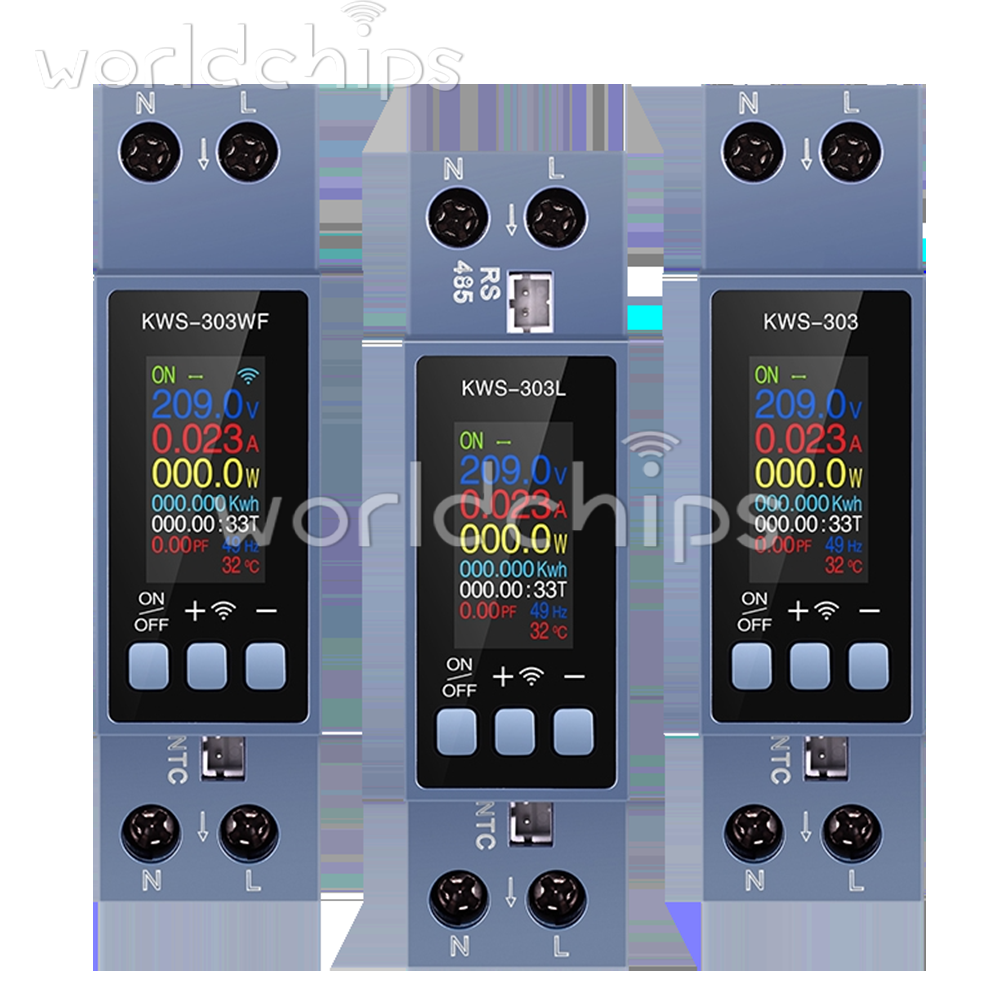 0.96" TFT 8-in-1 2-Phase AC Meter Voltage Current Power Meter AC 85~290V 0~40A