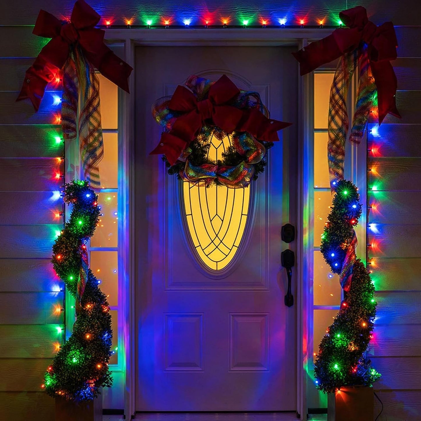 Battery Operated Christmas Lights - 4 Pack Total 66Ft 200 Leds Multicolor Christ
