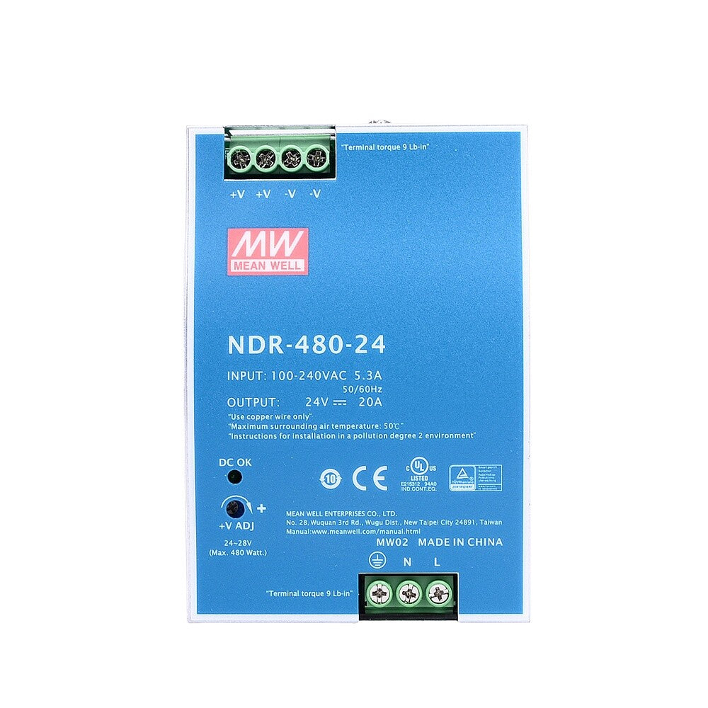 1pcs MEAN WELL NDR-480-24 Rail switch power supply 24V 20A 480W