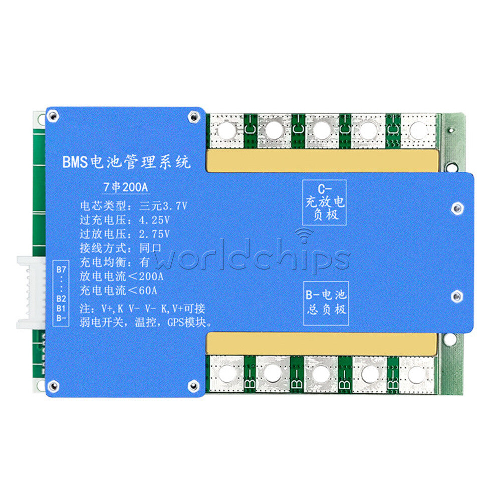 7S 24V 100/150/200A Li-ion Battery Protection Board with Balanced Temperature