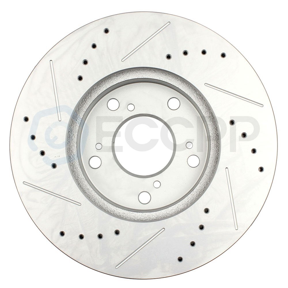 For 07 Honda Accord Sedan Front Brake Rotors And Ceramic Pads Drilled & Slotted