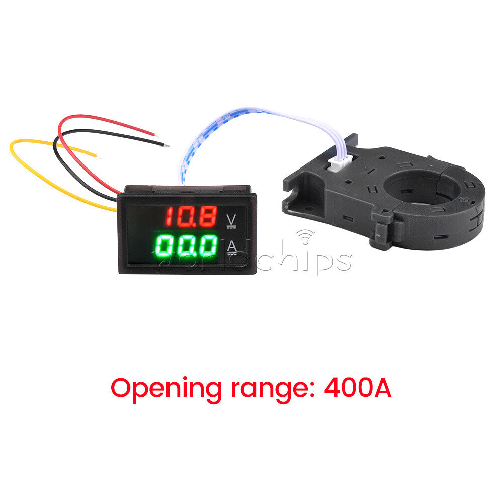 40PCS Hall Ammeter Voltmeter DC0-300V 0-400A Isolated Digital Current Voltage