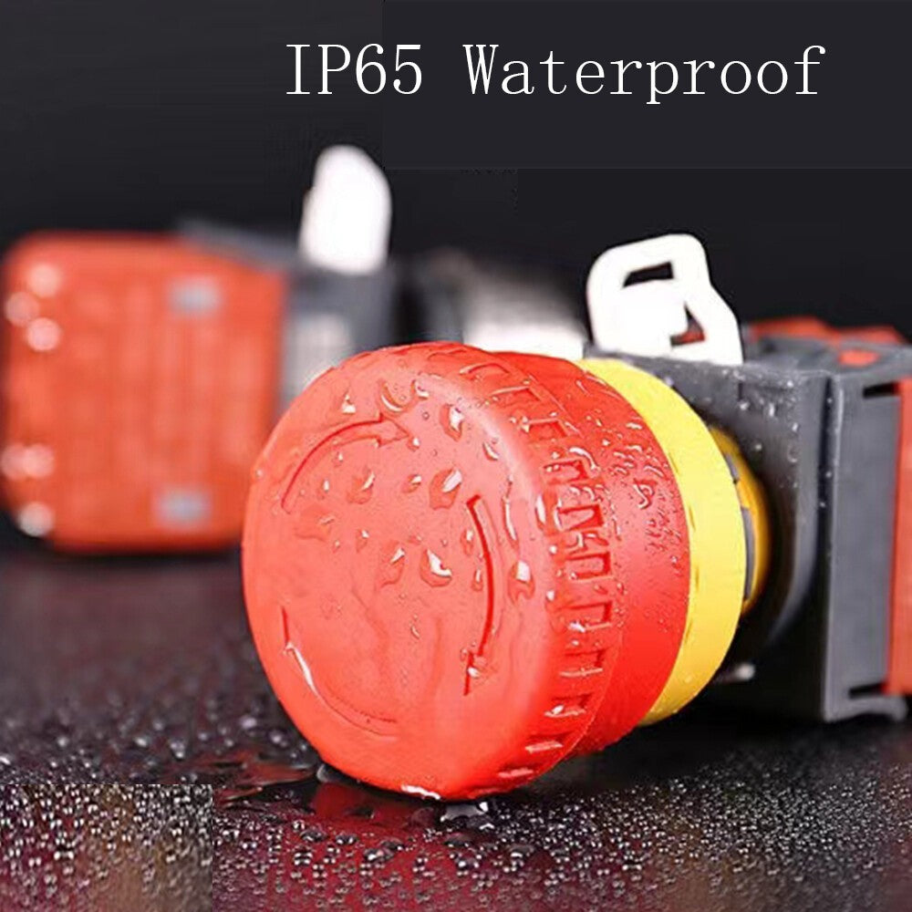 HBAN HB-K20 20A Emergency Stop Mushroom Head Pushbutton Switch 2NO 2NC IP65 22mm