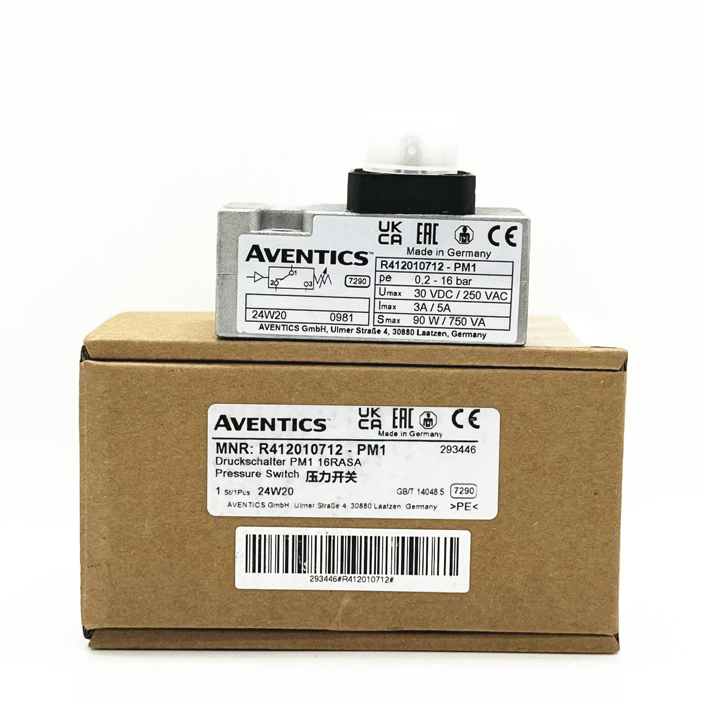 1pcs AVENTICS Pressure Switch R412010712 Series  PM1 0.2-16bar Fast delivery