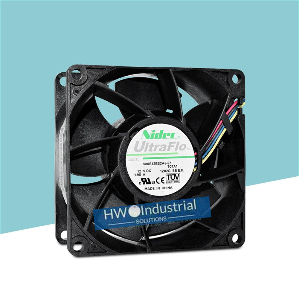 1/piece Nidec V80E12BS2A5-57 12V 1.95A 8038 8cm 4-wire Server Cooling Fan