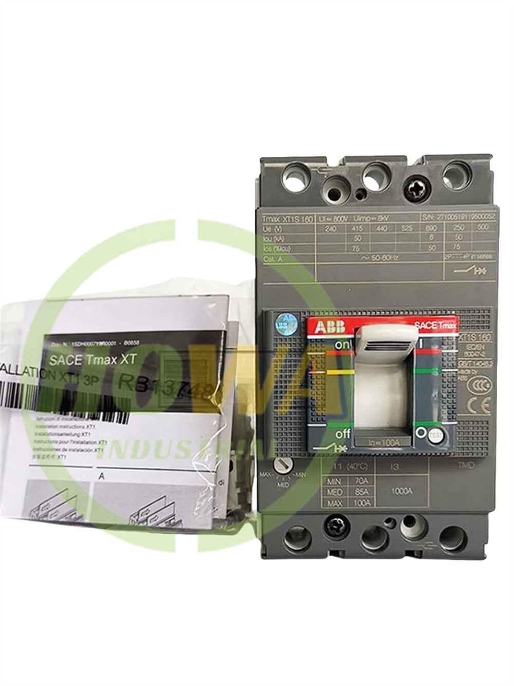 1/piece ABB Molded Case Tmax 100A Circuit Breaker XT1S160 TMD100-1000 FF 3P