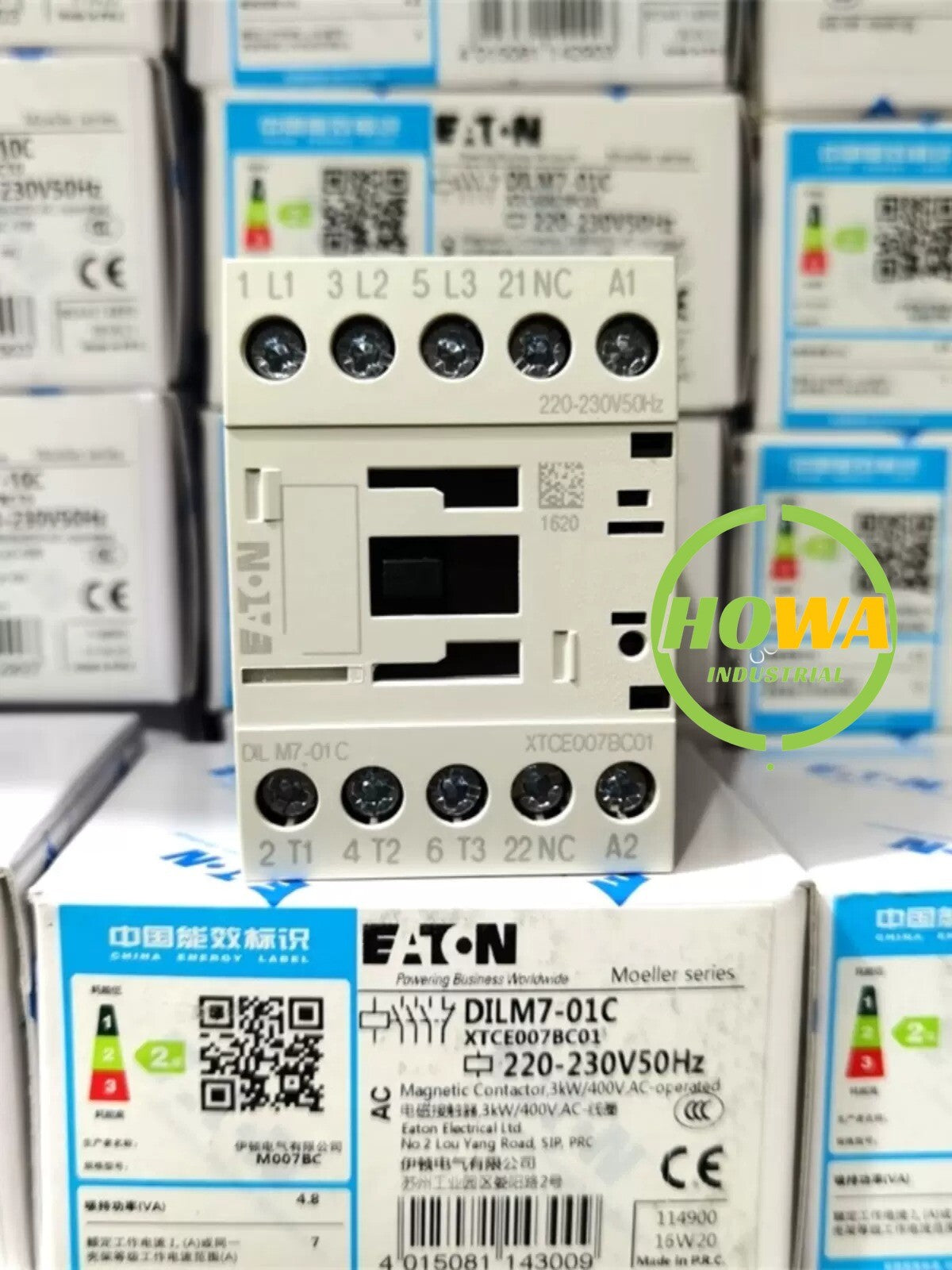 1/piece  EATON AC contactor DILM7-01C DIL M7-01C AC220V