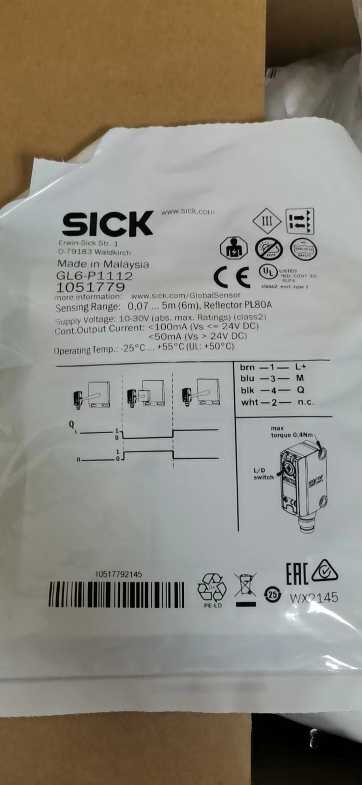 1pcs  Sick GL6-P1112 1057119 Sensor