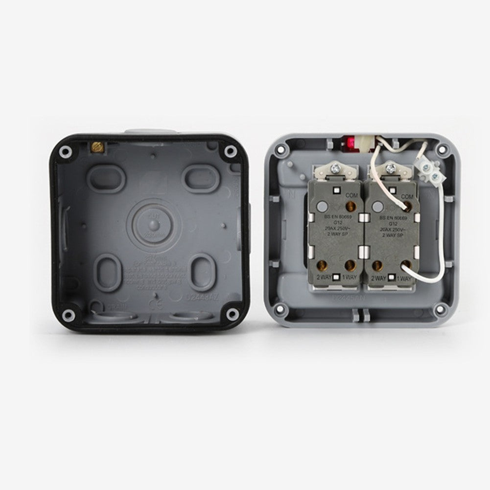 Outdoor Switch 2-Gang Weatherproof 20A 44mm IP66 Outdoor Switch Switch