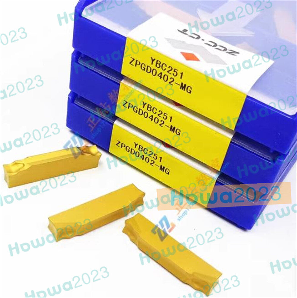 10pcs/Box ZCC.CT ZPGD0402-MG YBC251 CNC Carbide Inserts Grooving Blade