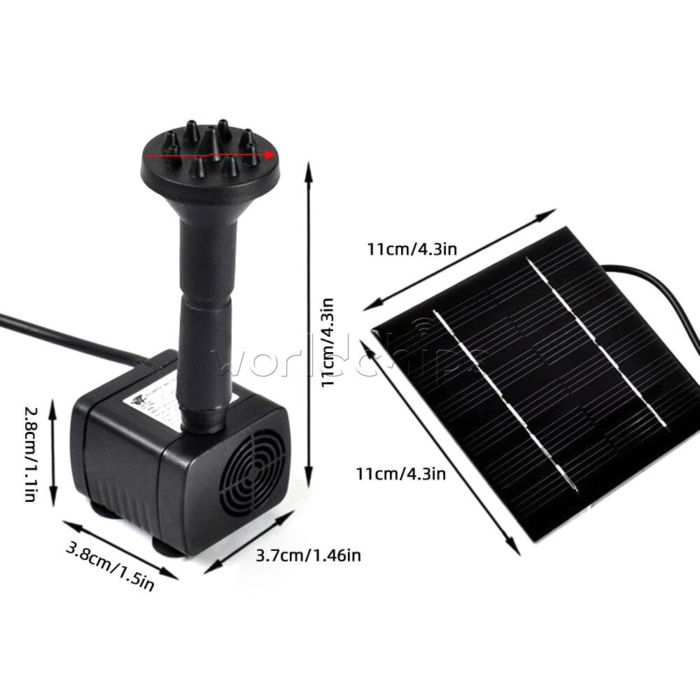 1.2W/1.4W Solar Powered Water Fountain Pool Pond Garden Pump Sprinkler Sprayer