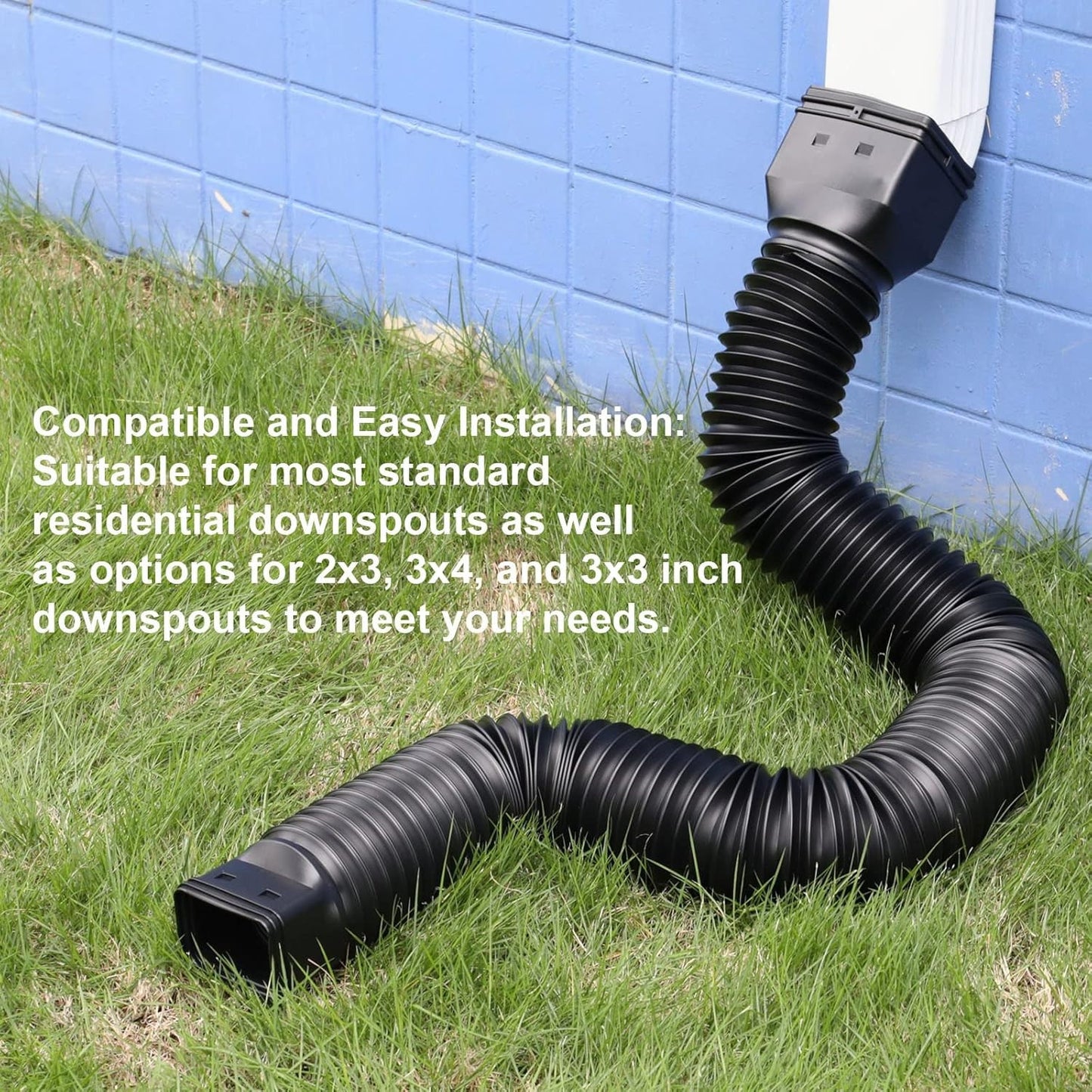 11.5Ft Long Gutter Downspout Extensions Flexible, Drain Downspout Extender, down