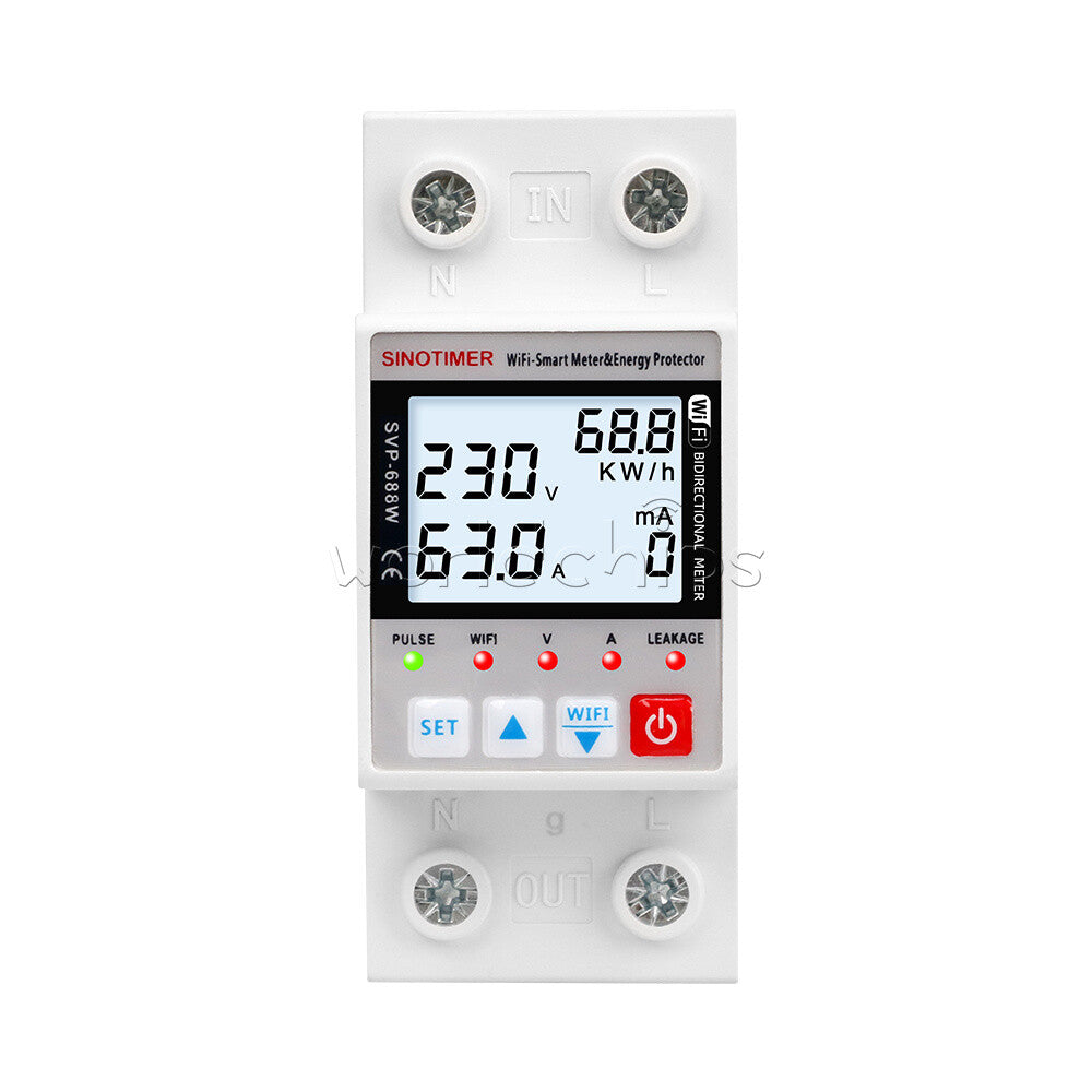 AC220V 63A Tuya Smart Under/Over voltage current Protector WIFI APP Control