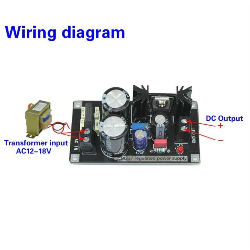 Adjustable Regulated Power Supply Board LM317 AC-DC with Rectifier Filter Boards