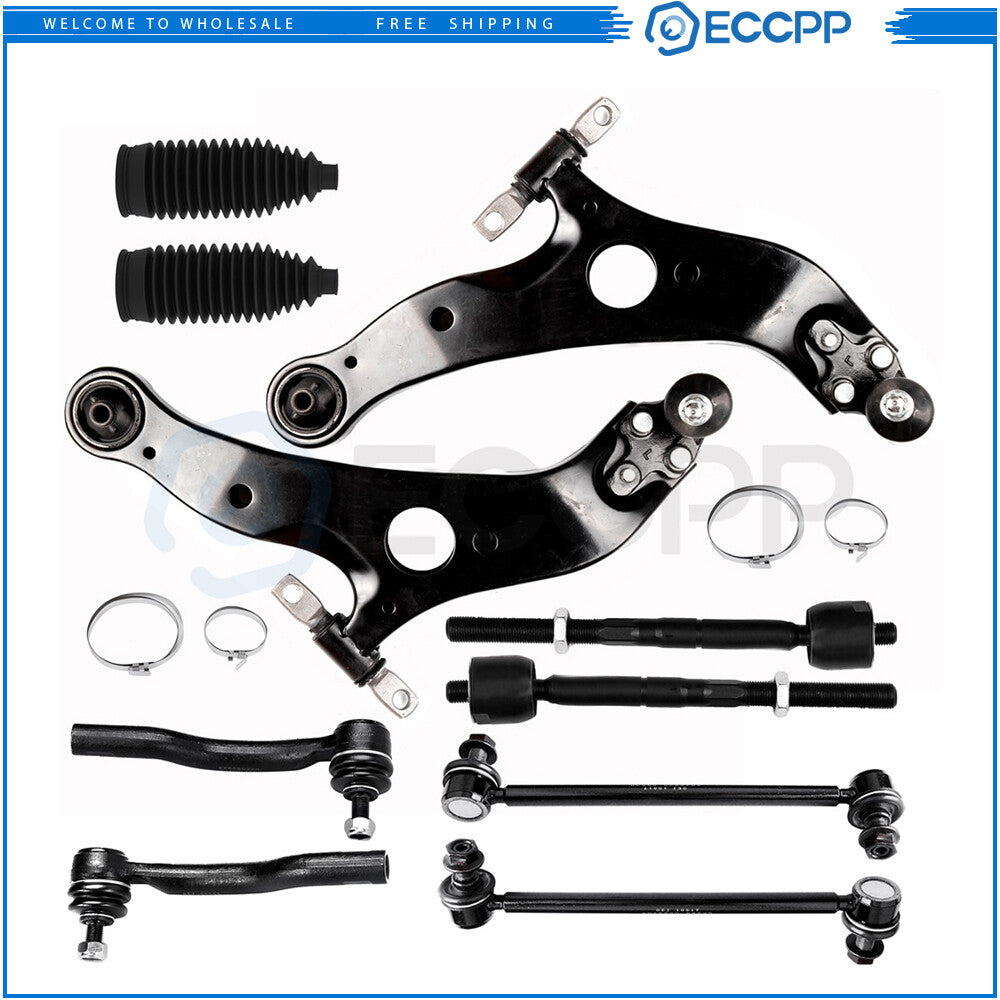 Front Lower Control Arm Tie Rod End Sway Bar Rack Bellow For 04-10 Toyota Sienna