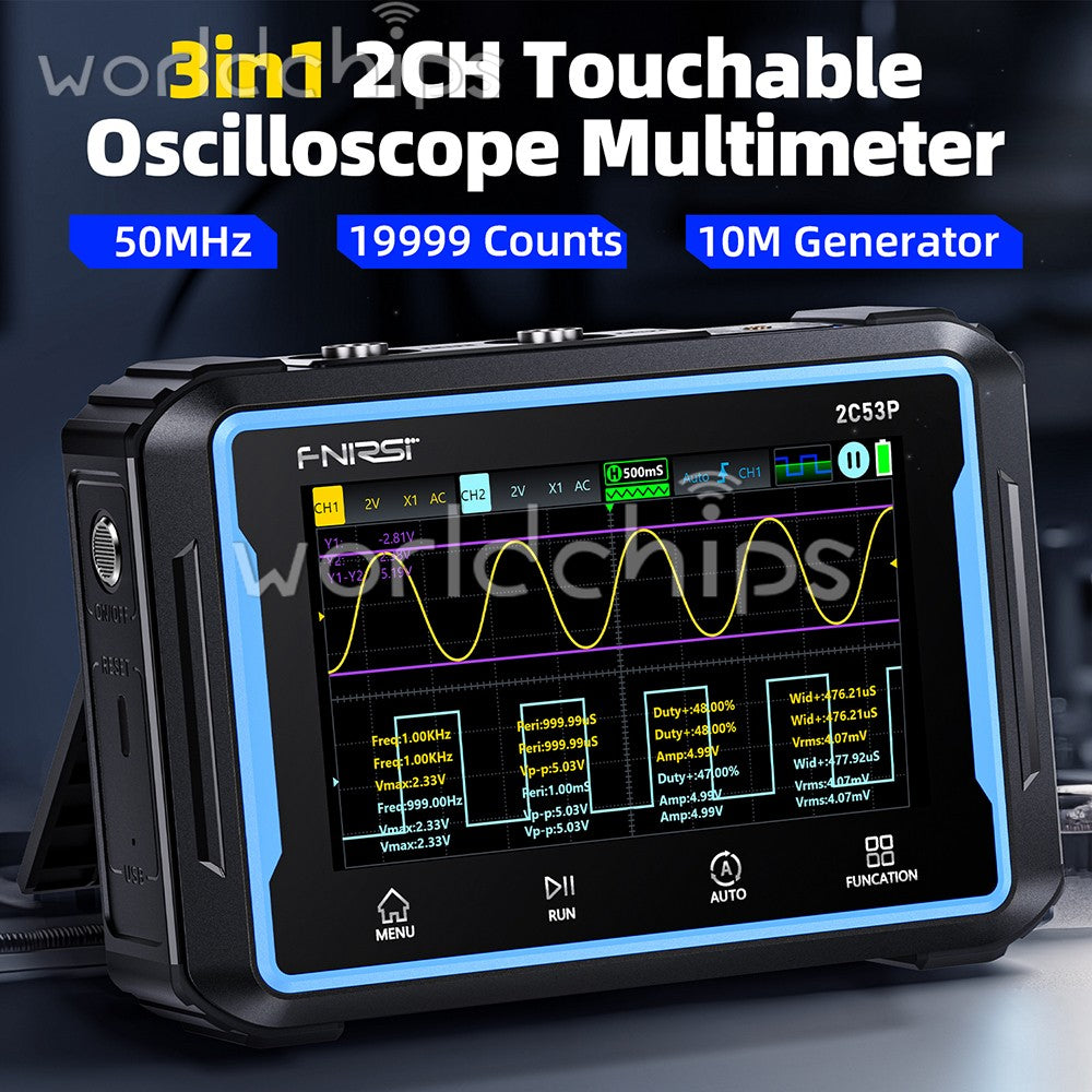 FNIRSI 2C23T / 2C53T Smart Digital Oscilloscope Multimeter Signal Generator