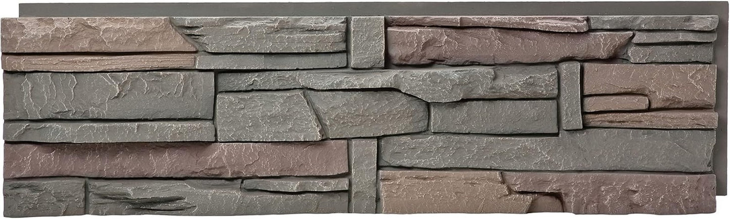 Faux Stacked Stone Panel 41" X 11.25" in Keystone Color for Do It Yourself Frien