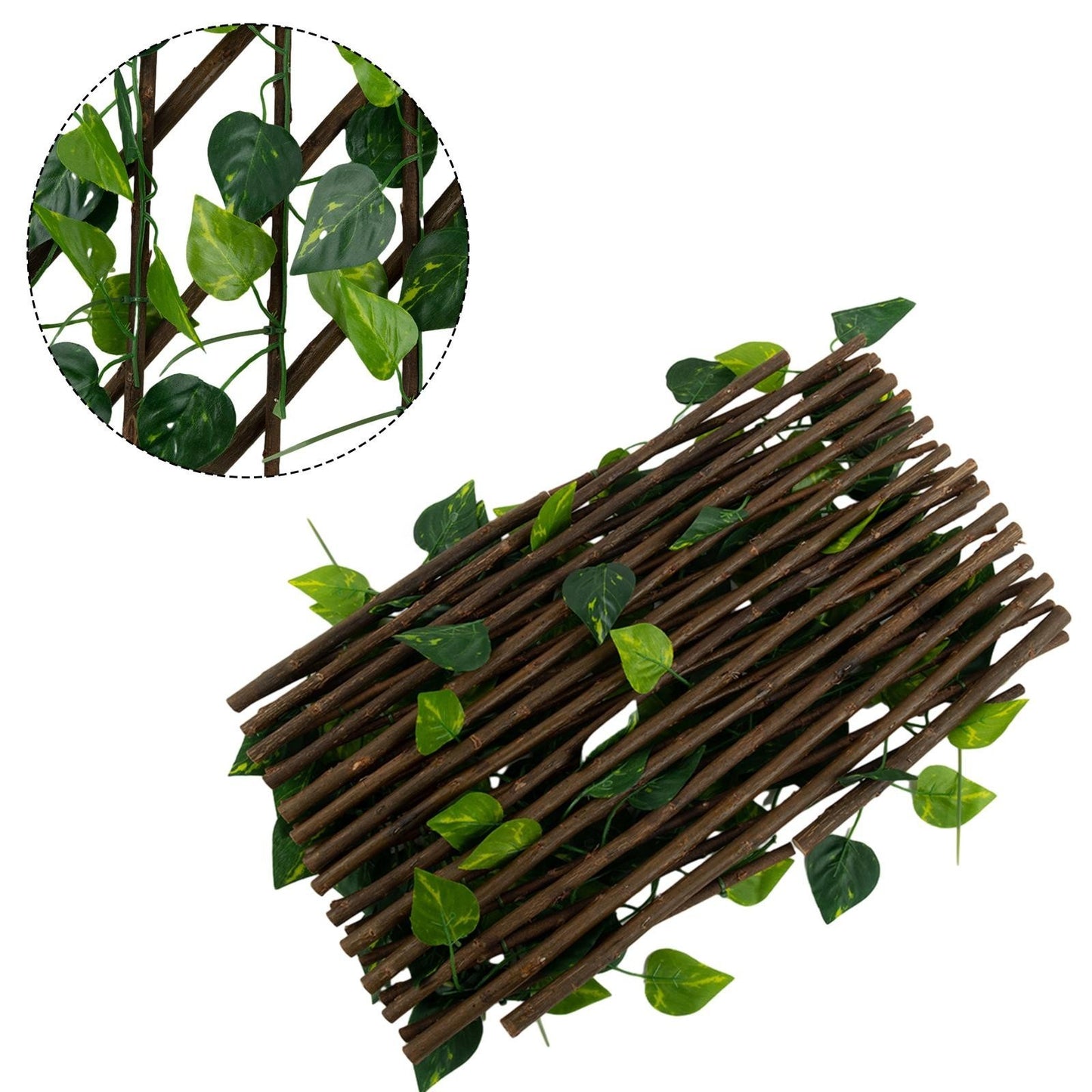 Expanding Trellis Artificial Flower Garden Wall Leaf Wood Fence Privacy/Screen