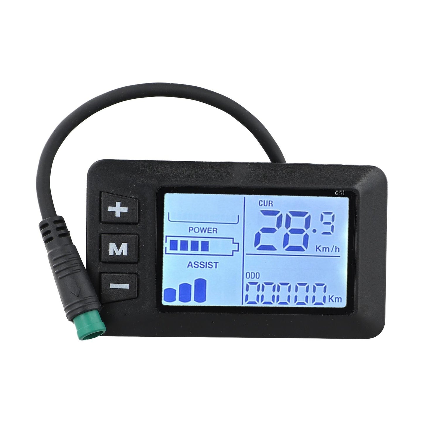 Sturdy E Bike LCD Display 24V 36V 48V with 5 Pins Waterproof Connector