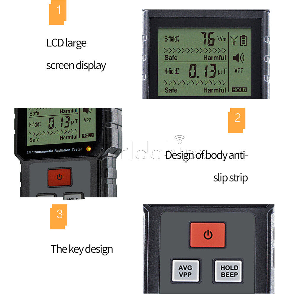 ET825 Electromagnetic Field Radiation Detector Tester Emf Meter Dosimeter
