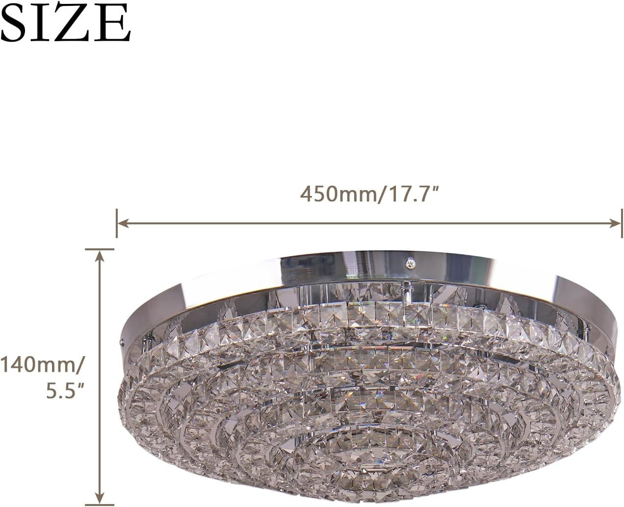 Four Rings Round LED Chandelier, Flush Mount Ceiling Lamp 4000K Cool White