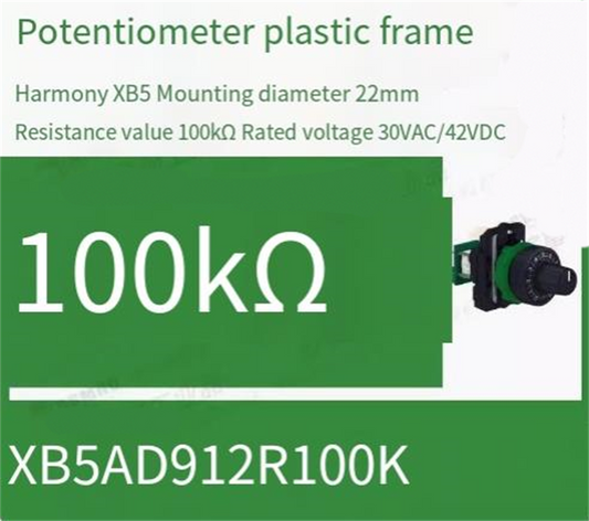 1/Piece Potentiometer XB5AD912R100K XB5 AD912R100K Resistance Value 100kΩ 22mm